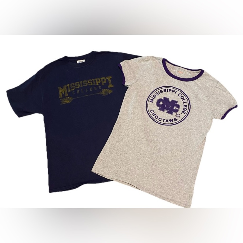 Mississippi College MC vintage ladies t shirts lot of 2. Medium and large.